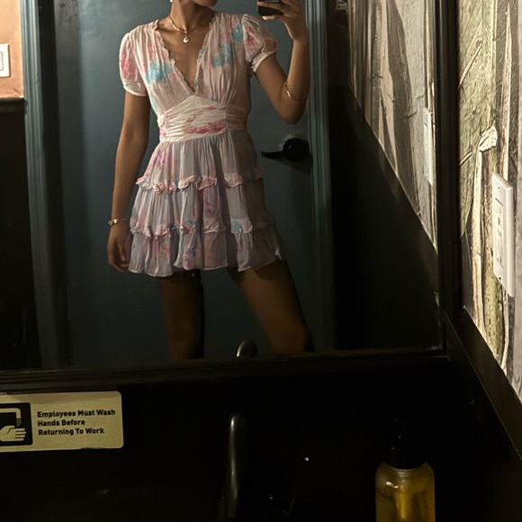 LoveShackFancy Spirea Floral Chiffon Mini Dress - Picture 5 of 7